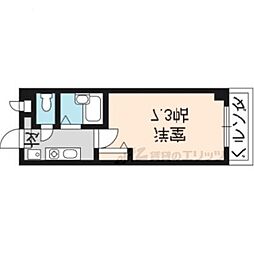 フォレスト西院 1階1Kの間取り