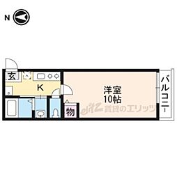 JR山陰本線 梅小路京都西駅 徒歩6分の賃貸マンション 3階1Kの間取り