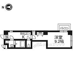 ビレイユ真英烏丸五条 2階1Kの間取り
