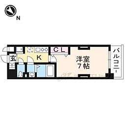 JR東海道・山陽本線 西大路駅 徒歩10分の賃貸マンション 4階1Kの間取り
