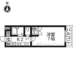 メゾンハウスIIIＡ棟 1階1Kの間取り