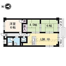 阪急京都本線 桂駅 徒歩20分の賃貸マンション 2階3LDKの間取り