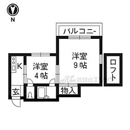 ドルチェ柴田 4階2Kの間取り