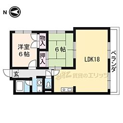 パラッシオ・アイ 1階2LDKの間取り