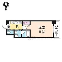 グランレブリー太秦天神川 2階1Kの間取り