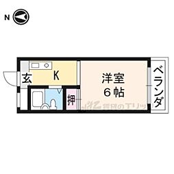 ルミナス一条 1Kの間取図画像