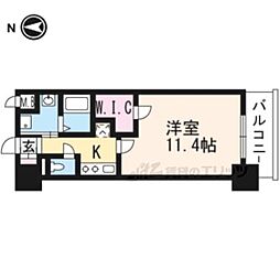 エスリード西小路御池 6階1Kの間取り