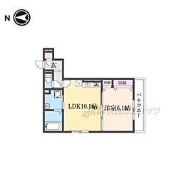 JR東海道・山陽本線 西大路駅 徒歩14分の賃貸アパート 3階1LDKの間取り