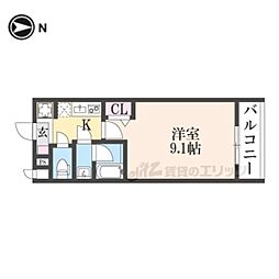 LA FITE KYOTO OIKE _WEST 410 4階1Kの間取り