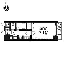 ベラジオ五条烏丸 1Kの間取図画像