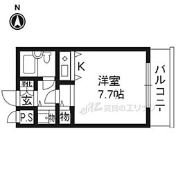 デトム・ワン西陣聚楽2 ワンルームの間取図画像