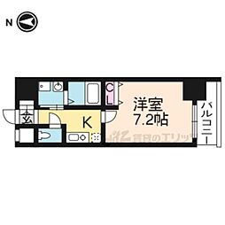 レジデンス京都ミッドシティ 1Kの間取図画像