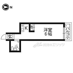 室町廣田マンション 1Kの間取図画像