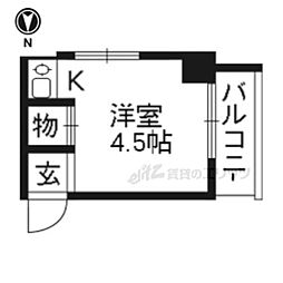 長谷川ハイツ ワンルームの間取図画像
