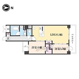 アライズ西院 2LDKの間取図画像