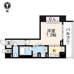リーガル京都堀川中立売 1Kの間取図画像