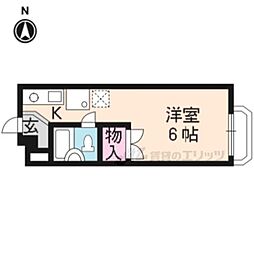 花ノ坊ハイツ 1Kの間取図画像