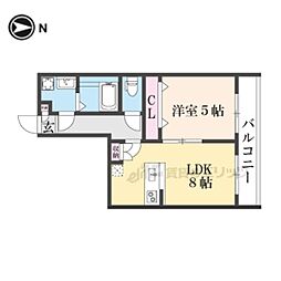 ARCA嵯峨嵐山 1LDKの間取図画像
