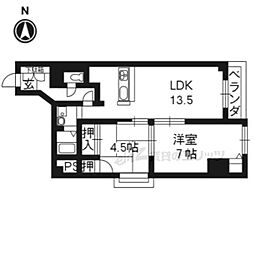 ラフィーネ御池 2LDKの間取図画像