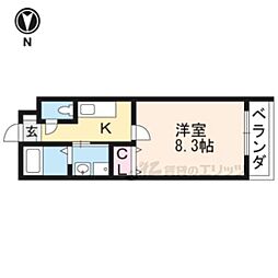 クレドール京都駅南 1Kの間取図画像