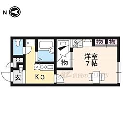 レオパレスアルモニ2番館 1Kの間取図画像