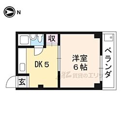 マンション巻野 1Kの間取図画像