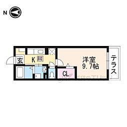プラシード鳥羽2 1Kの間取図画像