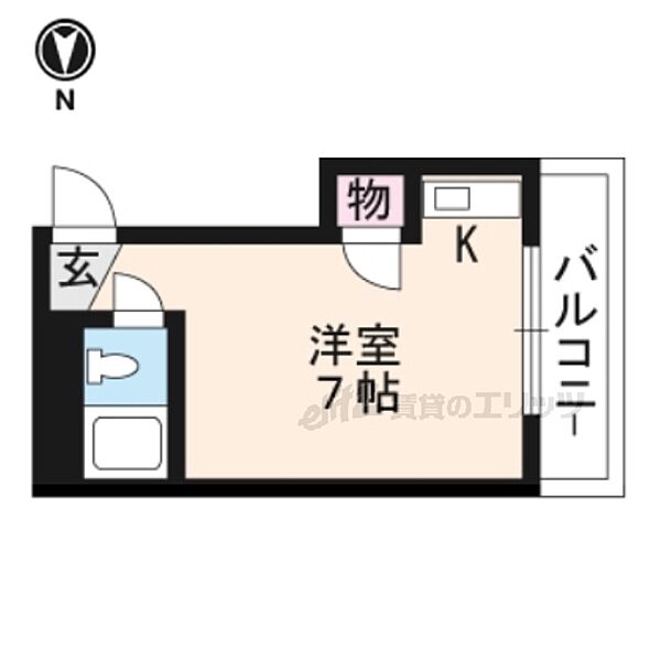 リヴァク下鴨西 202｜京都府京都市左京区下鴨西本町(賃貸マンション1R・2階・17.00㎡)の写真 その2