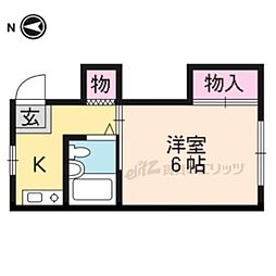 巽荘2号棟 2階1Kの間取り