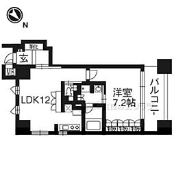 リーガル京都四条河原町通りII 2階1LDKの間取り