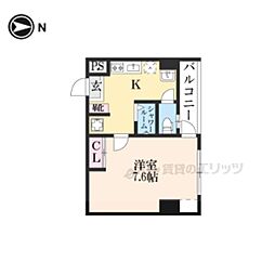 京阪本線 祇園四条駅 徒歩8分の賃貸マンション 2階1Kの間取り
