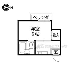 フローラルピンク 1階1Kの間取り
