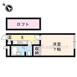 京阪本線 出町柳駅 バス9分 北白川仕伏町下車 徒歩4分の賃貸マンション 1階1Kの間取り