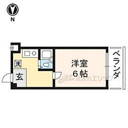 ピアレ下鴨 1Kの間取図画像