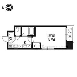 Ｓｈｉｎｅ蛸薬師 8階1Kの間取り