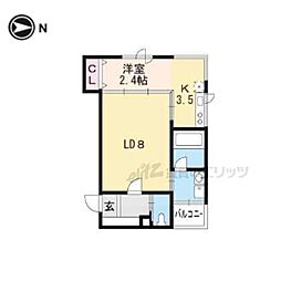 ＣＡＳＡ　ＯＫＡＭＯＴＯ 2階1LDKの間取り