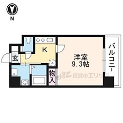 シードイン京都堀川 1階1Kの間取り