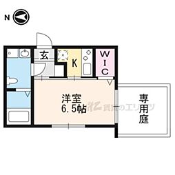ドエル北白川 1階1Kの間取り