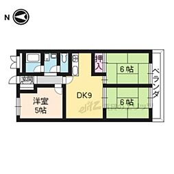 第2くめマンション 5階3DKの間取り