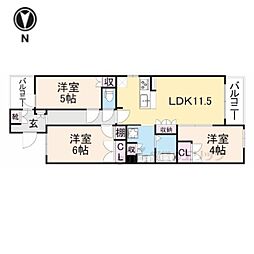 阪急京都本線 京都河原町駅 徒歩5分の賃貸マンション 8階3LDKの間取り