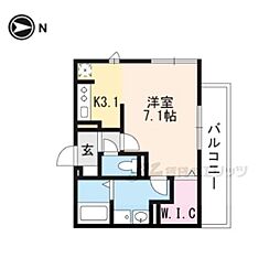 フォーレスト曼珠院 3階1Kの間取り