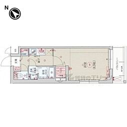 べラジオ雅び京都洛北ガーデン 5階1Kの間取り