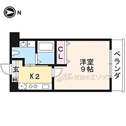 ＭＯＲＥ御蔭 4階1Kの間取り