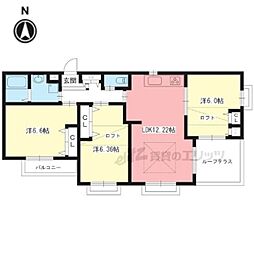 グリーンヒル北白川ＷＥＳＴ 2階3LDKの間取り