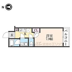 京阪本線 出町柳駅 バス7分 銀閣寺道下車 徒歩3分の賃貸マンション 4階1Kの間取り