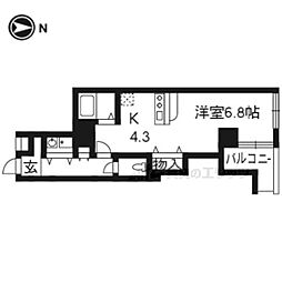 ヴィランセンワ丸太町 ワンルームの間取図画像