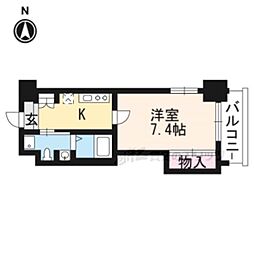 HF四条河原町レジデンス 1Kの間取図画像