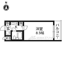 ライオンズマンション鴨川北 1Kの間取図画像