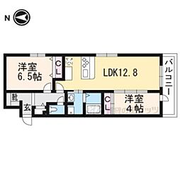 スリースターコート北山竹殿町 2LDKの間取図画像