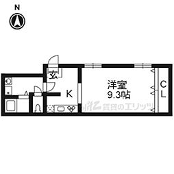 松野アパート 1Kの間取図画像